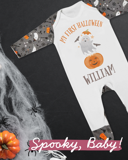 Personalised My First Halloween Babygrow - Cute Spooky Season Romper For Baby - 100% Cotton