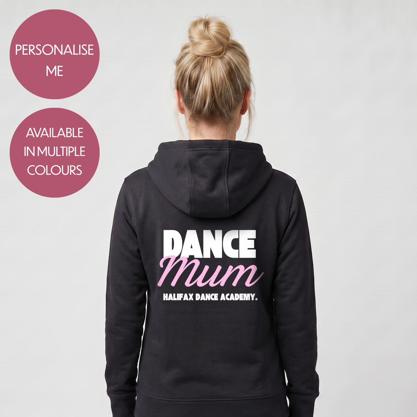Personalised Dance Mum Dad Hoodie - Customised Unisex Adults Dancing Support Pullover - Varsity Style Competition Jumper