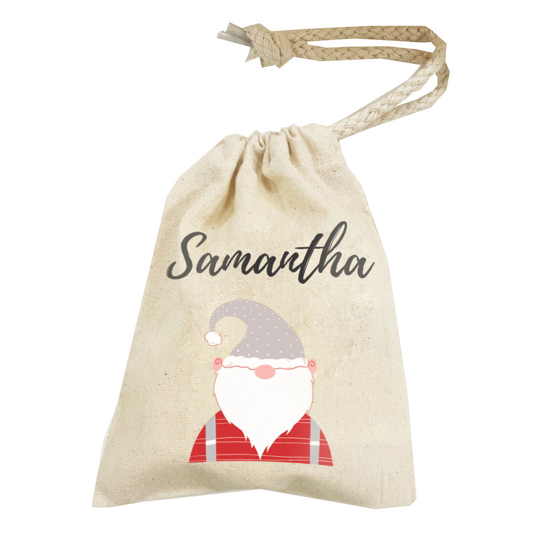 Personalised Christmas Money Pouch - Custom Festive Coin Bag - Holiday Gift Sack - Add Your Name