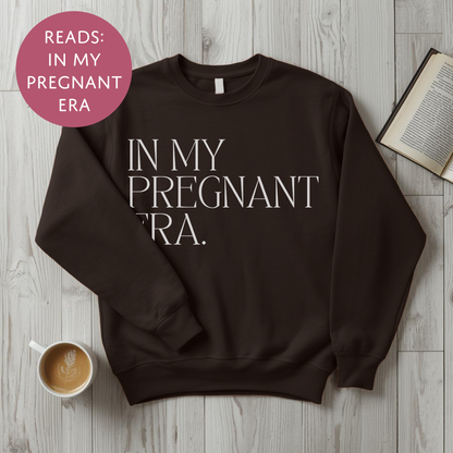 In My Pregnant Era Sweater - Baby Shower Announcement Gift - Custom Mothers Day Jumper