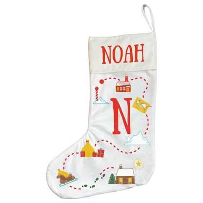 Personalised  Santa Tracker Stocking - Map Design