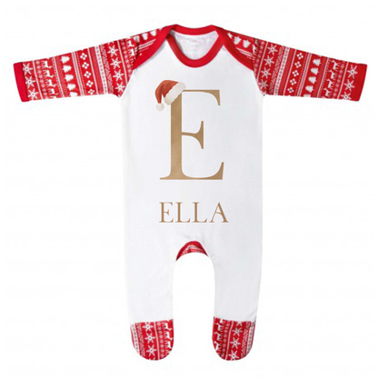 Personalised Christmas Initial Pyjamas - Kids and Adults - Unisex Festive PJ Set