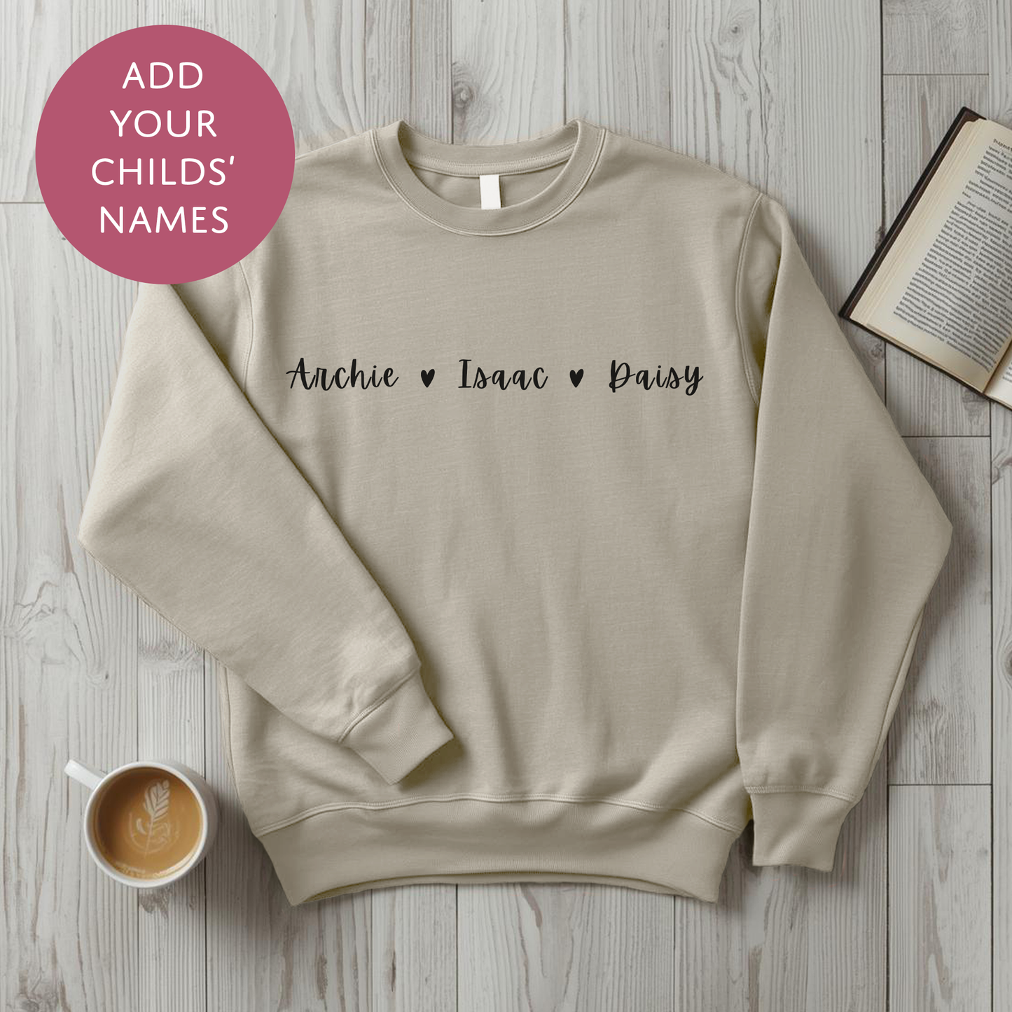 Personalised Kids Names Sweater For Mum - Custom Mothers Day Jumper