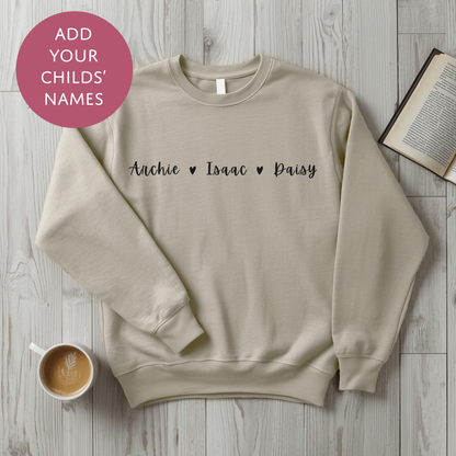 Personalised Kids Names Sweater For Mum - Custom Mothers Day Jumper