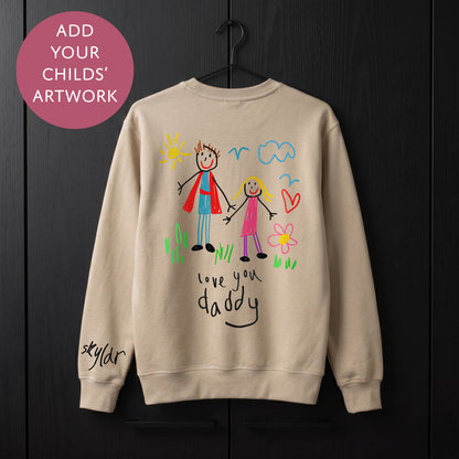 Your Child's Art - Personalised Fathers Day Sweater - Custom Text Jumper for Dad