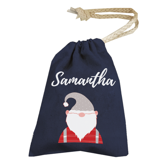 Personalised Christmas Money Pouch - Custom Festive Coin Bag - Holiday Gift Sack - Add Your Name