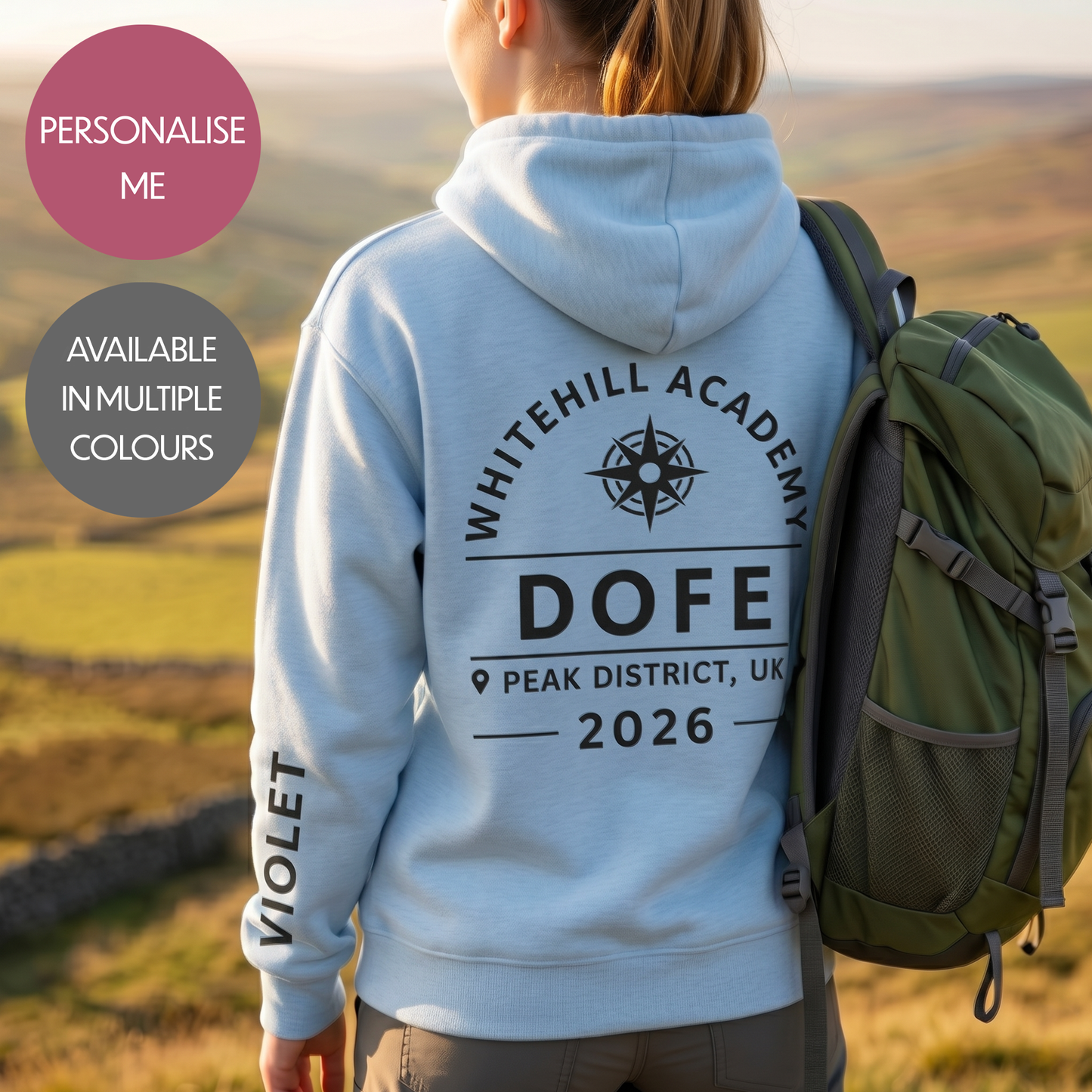 Personalised School Trip Hoodie - Customised Unisex College Residential Pullover - DofE