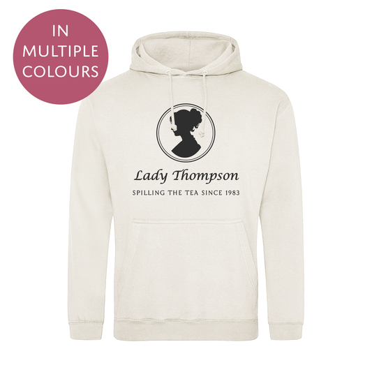 Personalised Bridgerton Inspired Birth Year Hoodie / Sweatshirt - Lady Add Your Name Jumper for Adults - Mutliple Colours