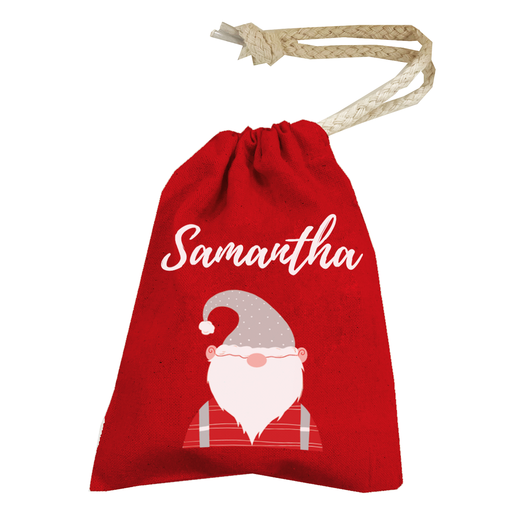 Personalised Christmas Money Pouch - Custom Festive Coin Bag - Holiday Gift Sack - Add Your Name