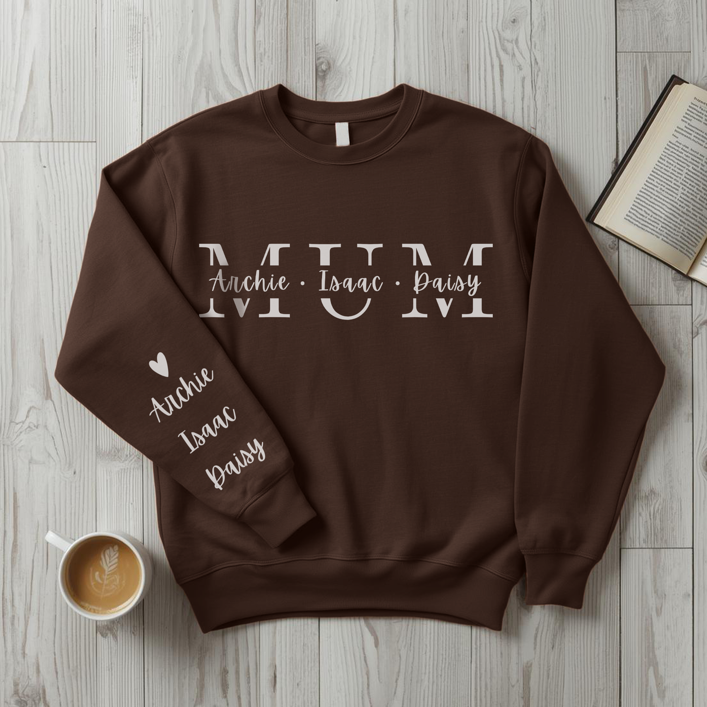Personalised Mum Sweater with Kids Names - Custom Mothers Day Jumper