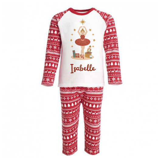 Personalised Christmas Ballerina Magic Pyjamas - Kids and Adults - Unisex PJ Set
