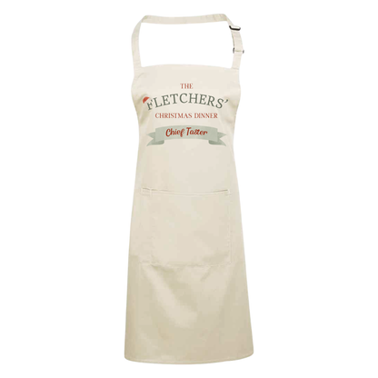 Personalised Festive Family Apron - Christmas Dinner Unisex Adults and Kids Fun Apron Gift