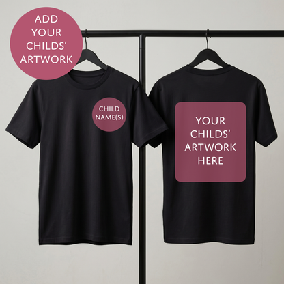 Your Child's Art - Personalised Father's Day Backprint T-Shirt - Custom Text Top For Dad From Kids