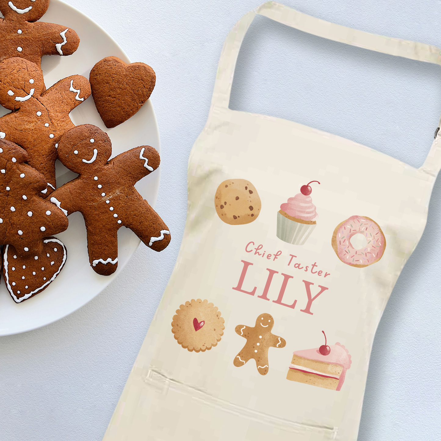 Personalised Baking Treats Apron - Chief Taster Name Apron - Unisex for Adults and Kids