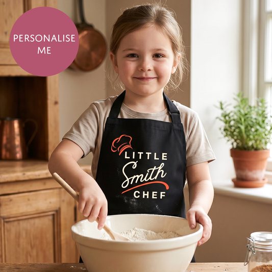 Personalised Little Chef Kids Apron - Retro Diner Childrens' Foodie Gift