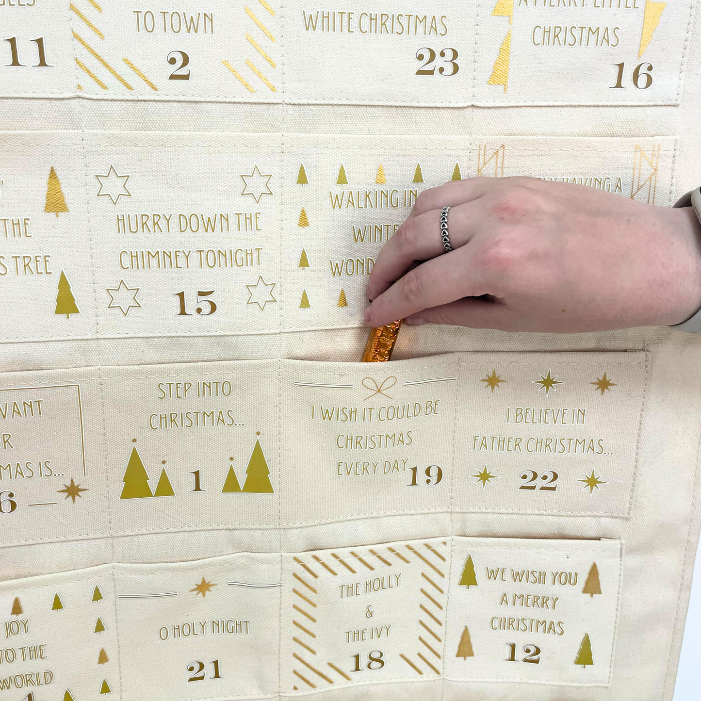 Personalised Fabric Christmas Advent Calendar - Christmas Song hits