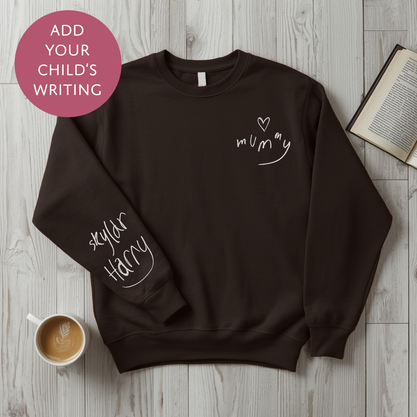 Your Child's Writing Personalised Mothers Day Sweater - Custom Text Jumper for Mum