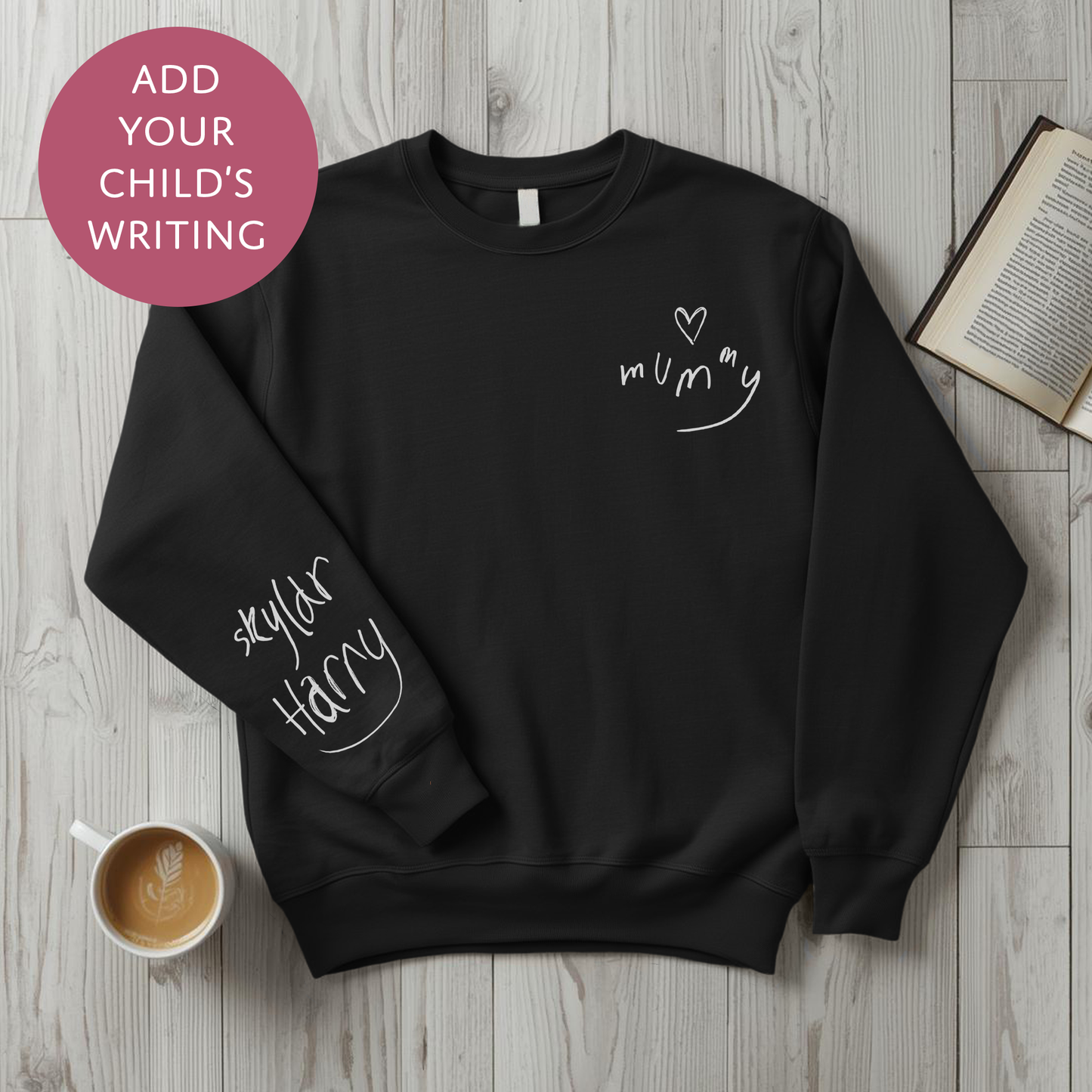 Your Child's Writing Personalised Mothers Day Sweater - Custom Text Jumper for Mum