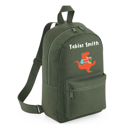 Personalised Kids 7L Backpack - Dinosaur Design