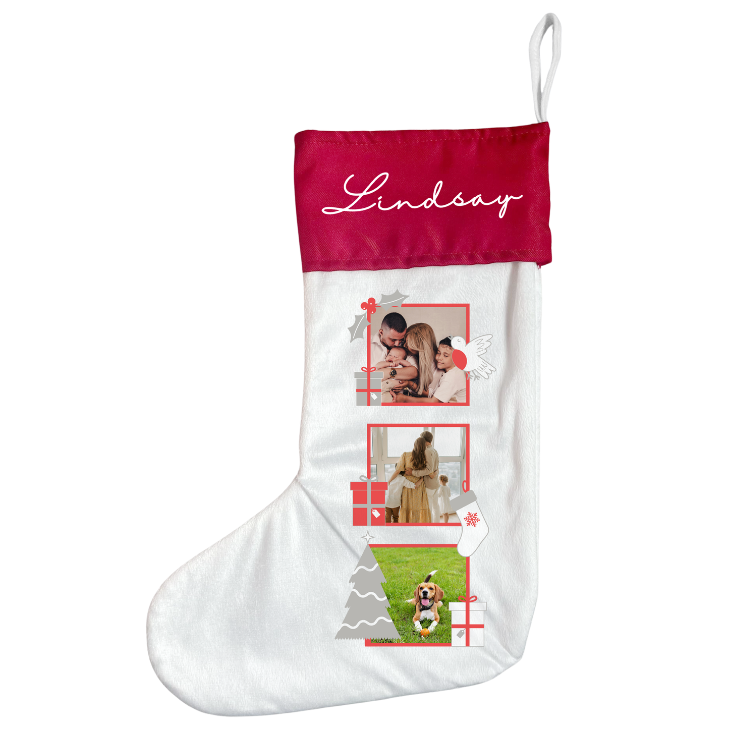 Personalised Christmas Memories Photo Stocking – Custom Family