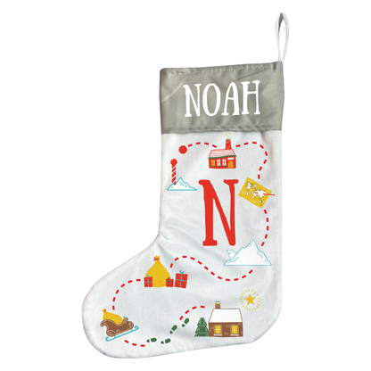 Personalised  Santa Tracker Stocking - Map Design
