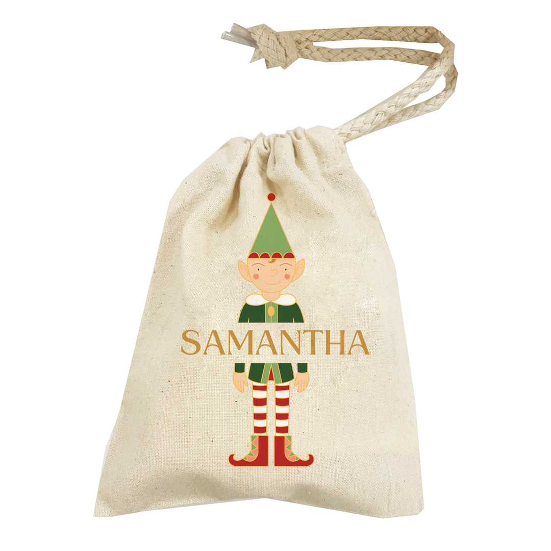 Personalised Christmas Money Pouch - Custom Festive Coin Bag - Holiday Gift Sack - Add Your Name