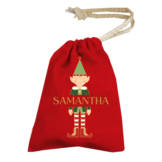Personalised Christmas Money Pouch - Custom Festive Coin Bag - Holiday Gift Sack - Add Your Name