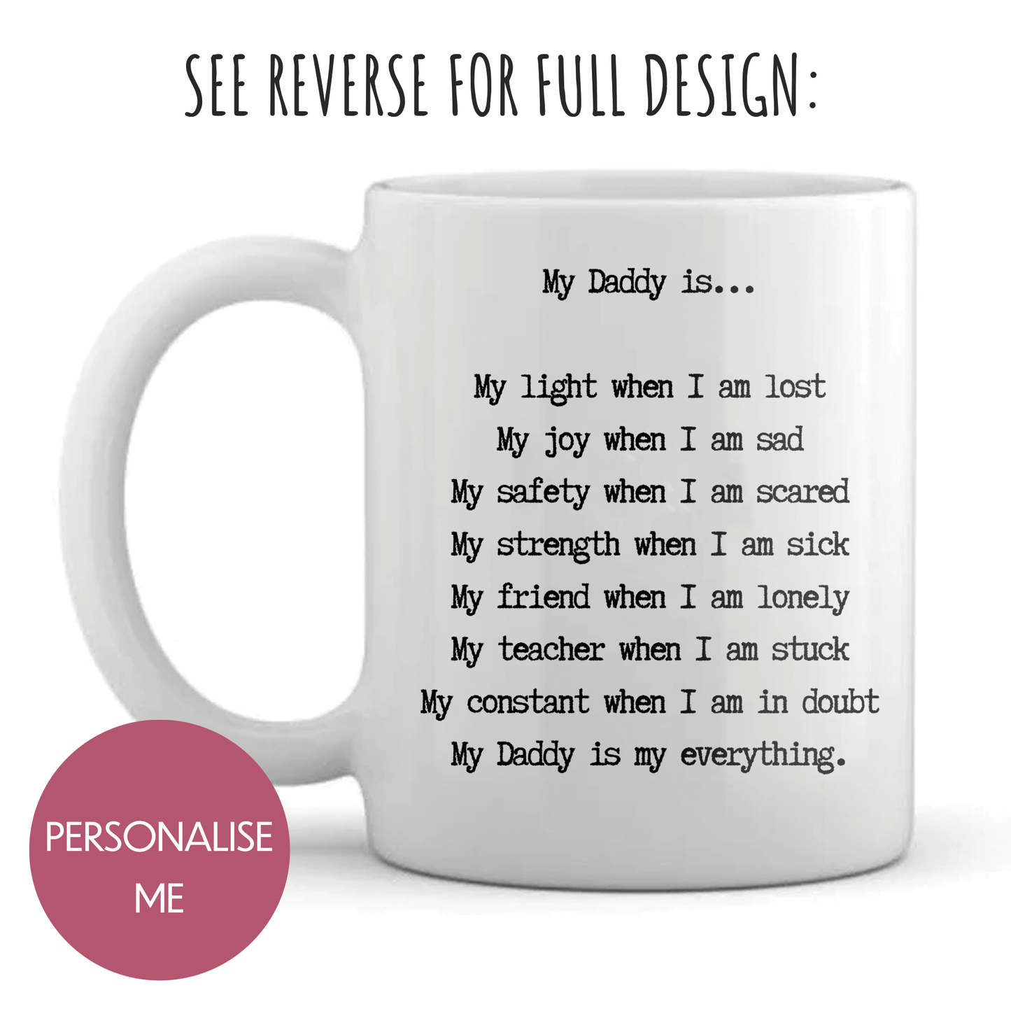 Personalised Mug - For Dad - Sentimental Poem & Photo Design
