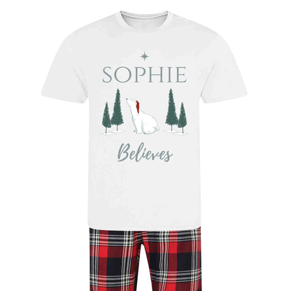 Personalised I Believe Family Christmas Pyjamas - Mix and Match Tartan Style