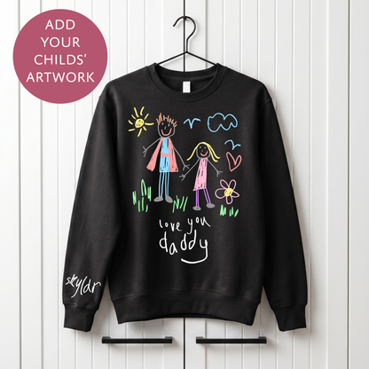 Your Child's Art - Personalised Fathers Day Sweater - Custom Text Jumper for Dad