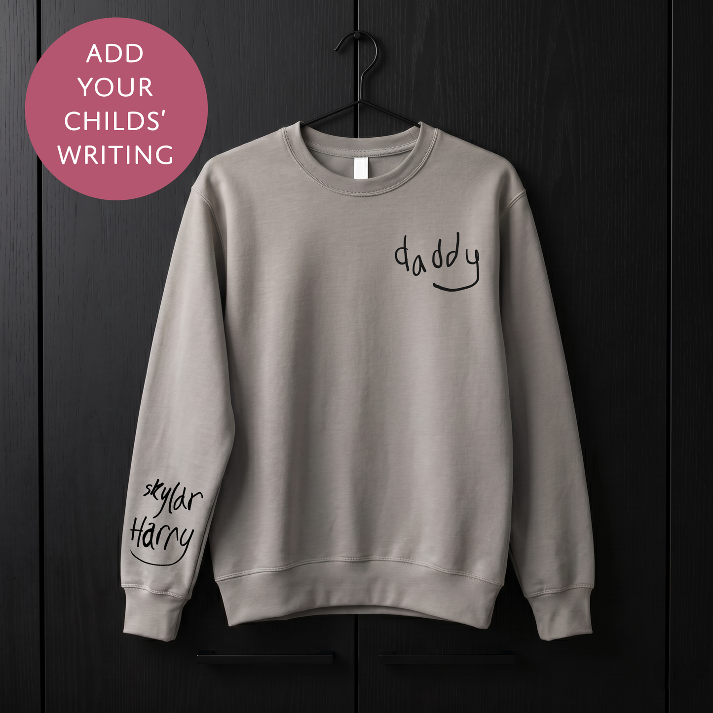 Your Child's Writing Personalised Fathers Day Sweater - Custom Text Jumper for Dad