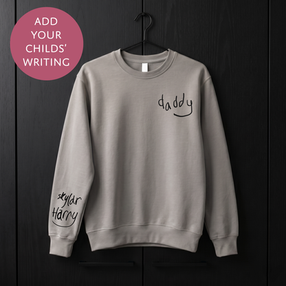 Your Child's Writing Personalised Fathers Day Sweater - Custom Text Jumper for Dad