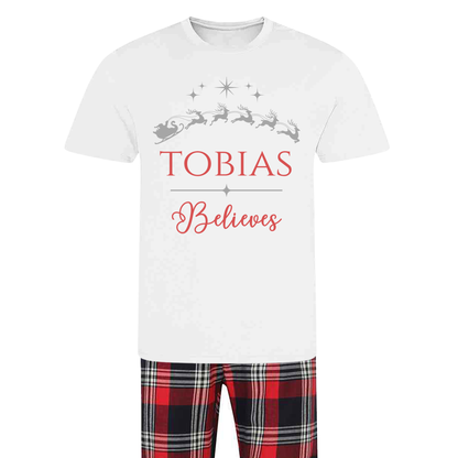 Personalised Sleigh Magic Family Christmas Pyjamas - Mix and Match - Tartan Style