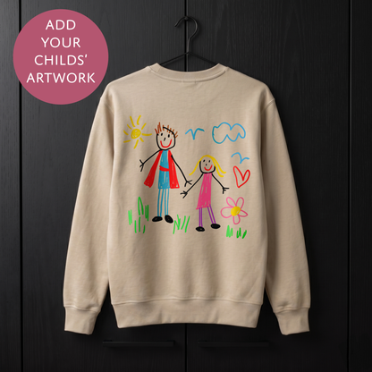 Your Child's Art Back Print - Personalised Fathers Day Sweater - Custom Graphic Jumper for Dad (Copy)