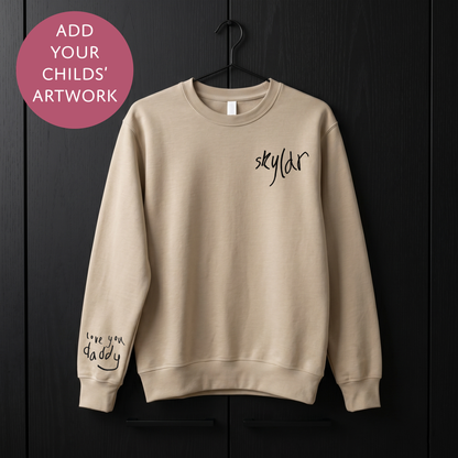 Your Child's Art Back Print - Personalised Fathers Day Sweater - Custom Graphic Jumper for Dad (Copy)