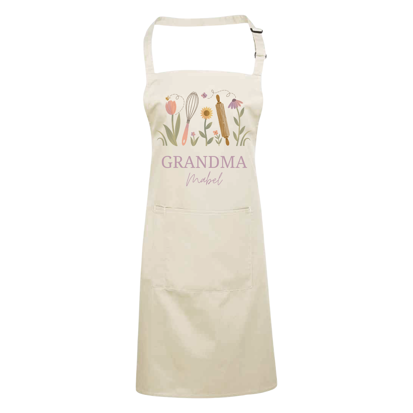Personalised Floral Apron For Her - Mothers Day Gift For Mum, Grandma