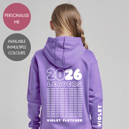 Personalised School Leavers Hoodie - Customised Unisex College Graduation Pullover - Add Your Class Names - Bubble
