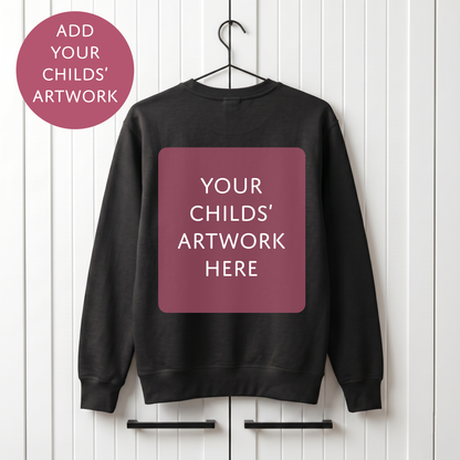 Your Child's Art Back Print - Personalised Fathers Day Sweater - Custom Graphic Jumper for Dad (Copy)