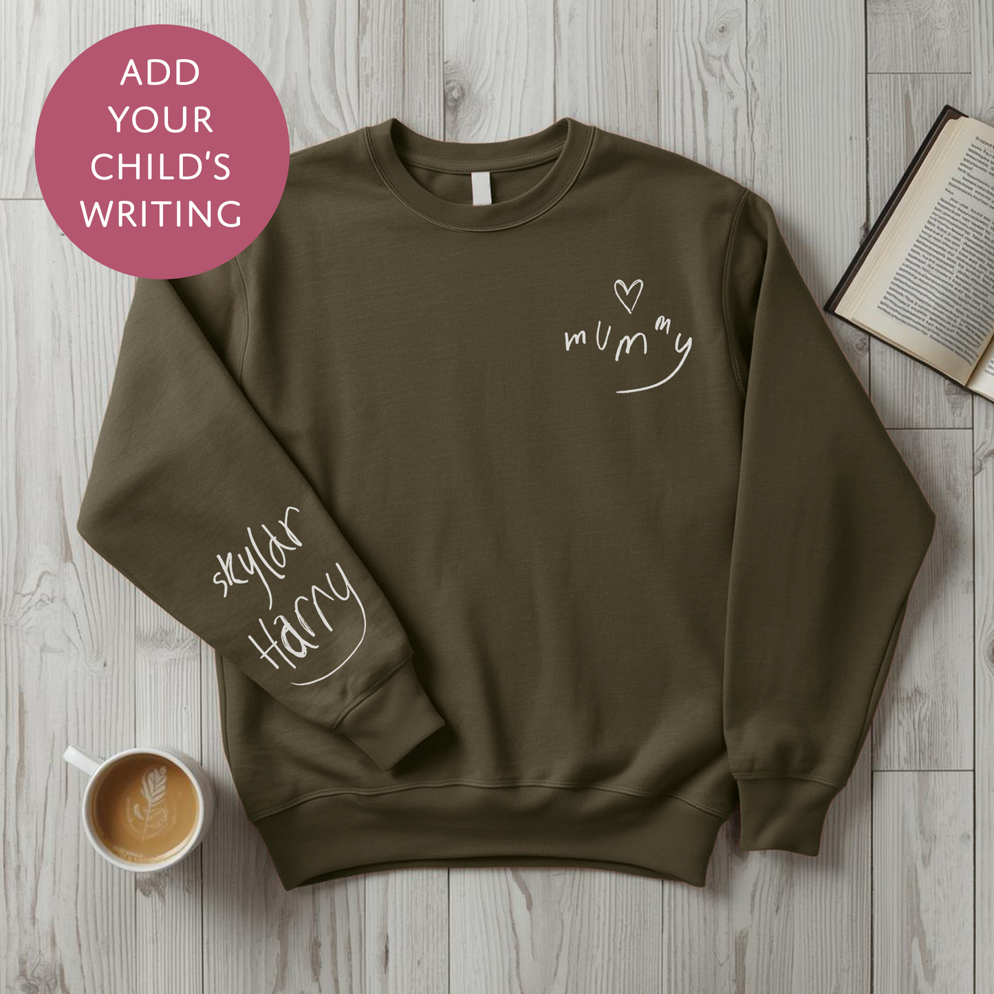 Your Child's Writing Personalised Mothers Day Sweater - Custom Text Jumper for Mum