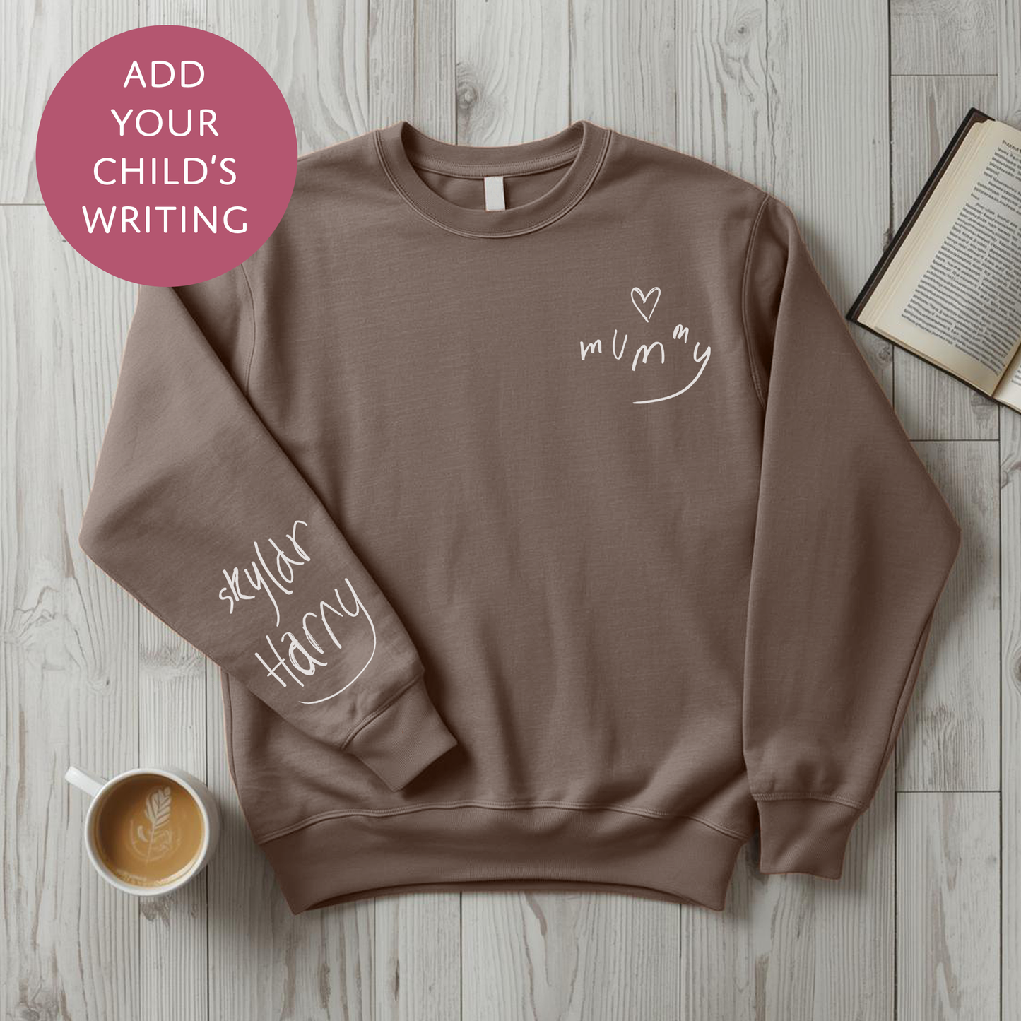 Your Child's Writing Personalised Mothers Day Sweater - Custom Text Jumper for Mum