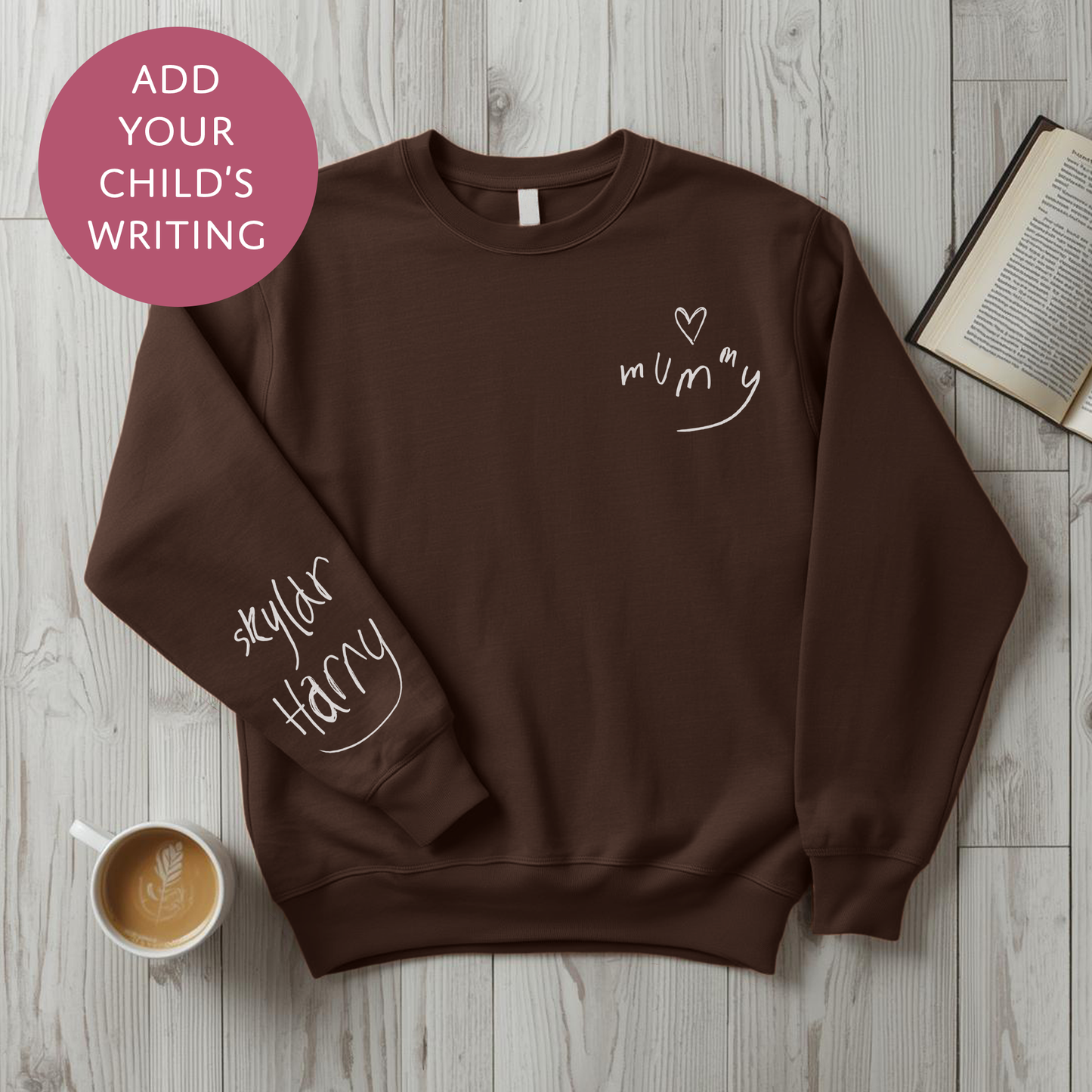 Your Child's Writing Personalised Mothers Day Sweater - Custom Text Jumper for Mum