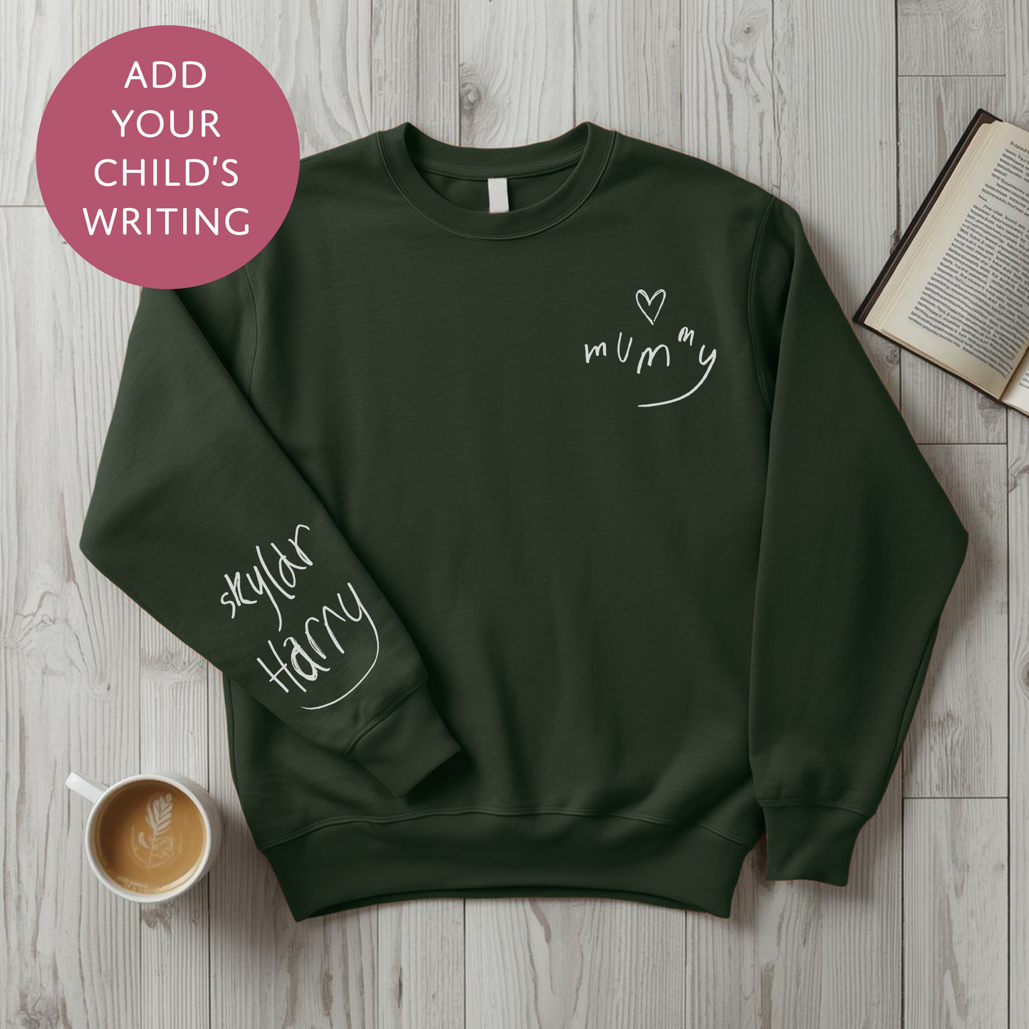 Your Child's Writing Personalised Mothers Day Sweater - Custom Text Jumper for Mum