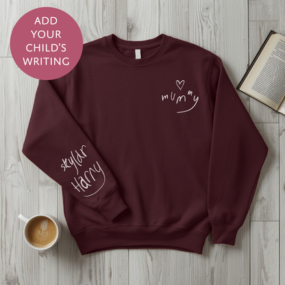 Your Child's Writing Personalised Mothers Day Sweater - Custom Text Jumper for Mum