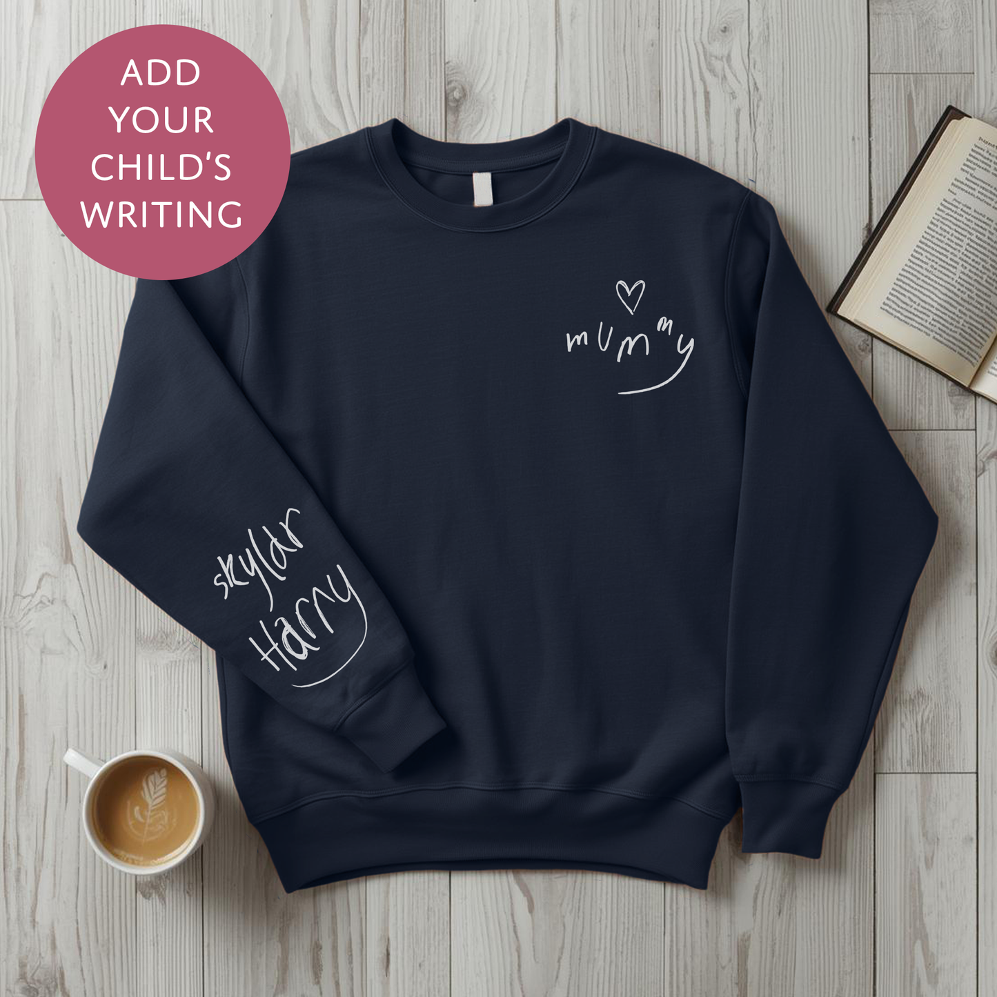 Your Child's Writing Personalised Mothers Day Sweater - Custom Text Jumper for Mum