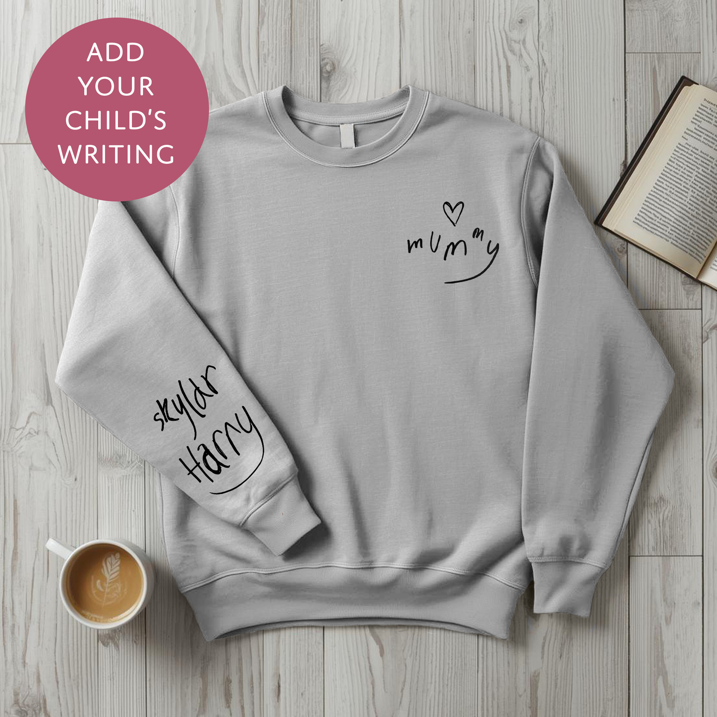 Your Child's Writing Personalised Mothers Day Sweater - Custom Text Jumper for Mum