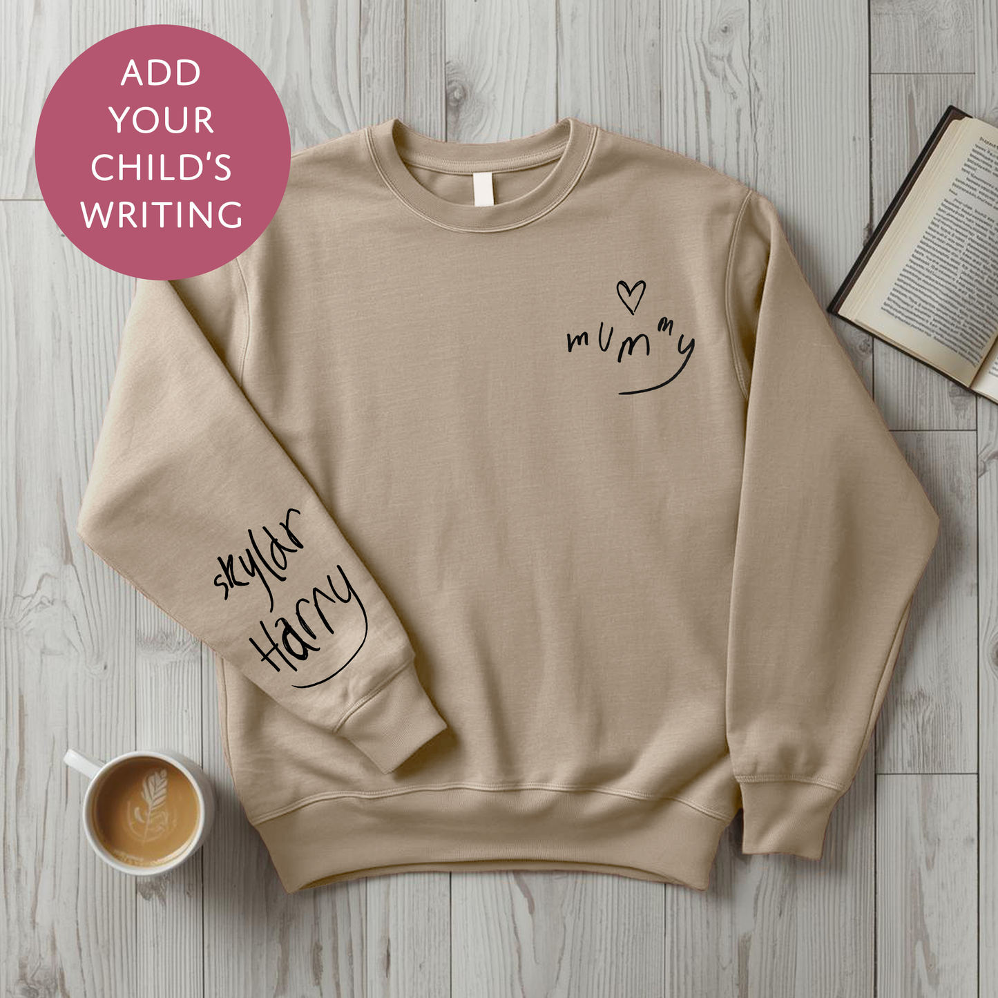 Your Child's Writing Personalised Mothers Day Sweater - Custom Text Jumper for Mum