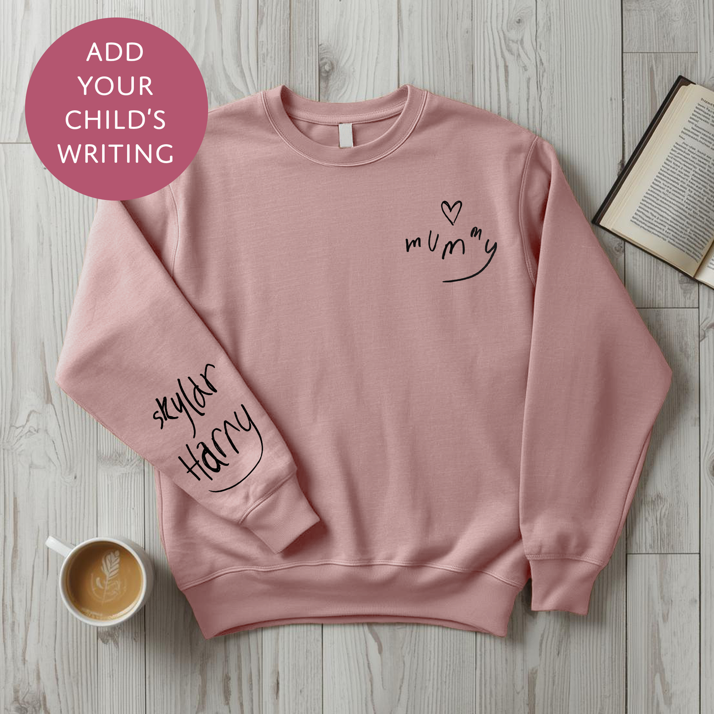 Your Child's Writing Personalised Mothers Day Sweater - Custom Text Jumper for Mum