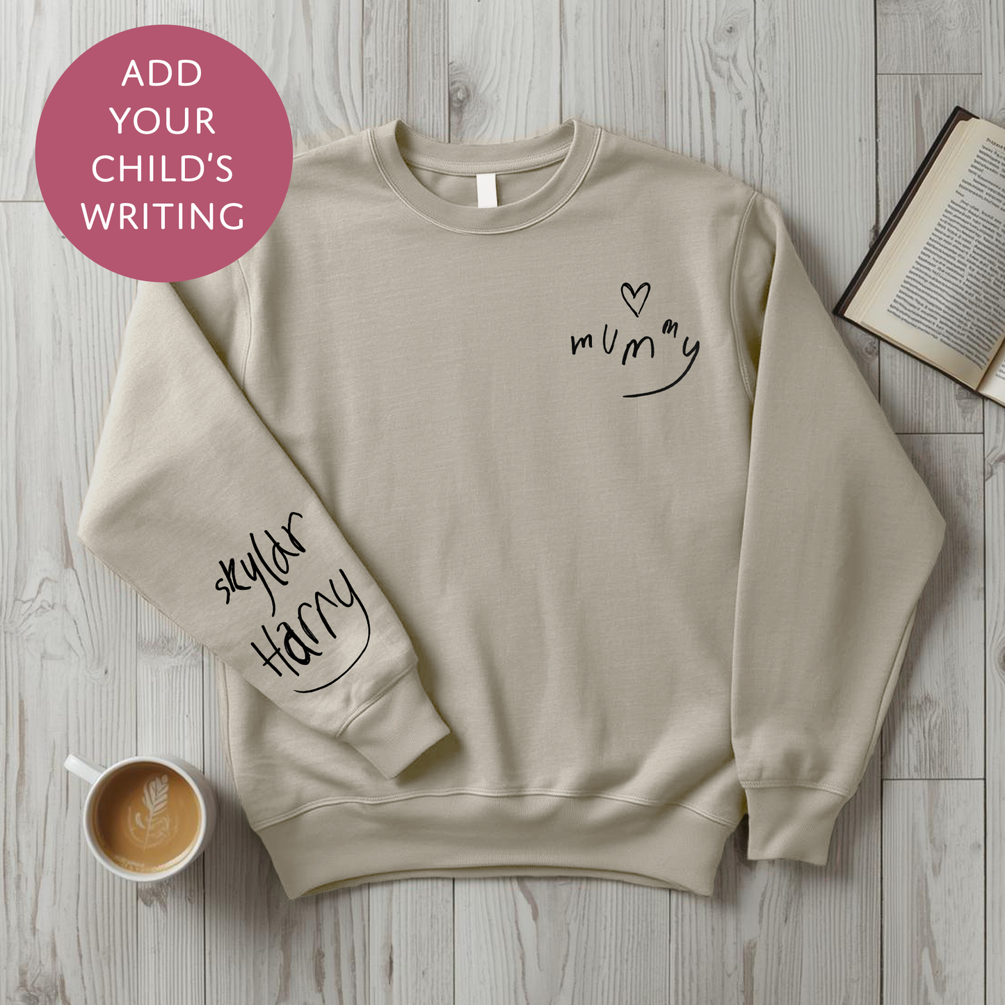 Your Child's Writing Personalised Mothers Day Sweater - Custom Text Jumper for Mum