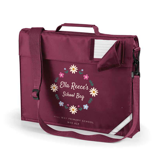 Flower Wreath - Personalised - School Bag