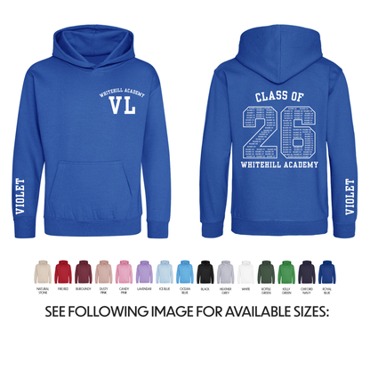 Personalised School Leavers Hoodie - Customised Unisex College Graduation Pullover - Add Your Class Names - Classic
